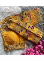 Phantom Silk Mustard Wedding Wear Thread Work Readymade Blouse